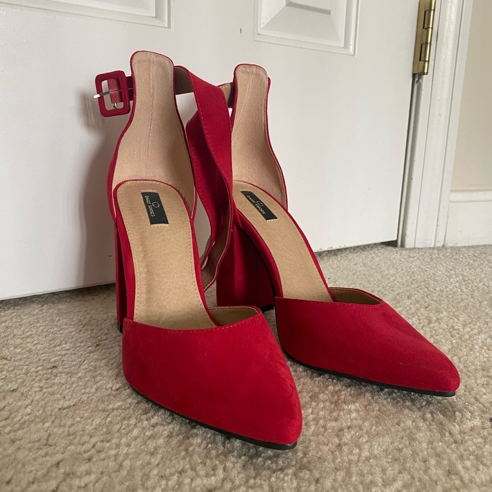 Red Ankle Strap Heels